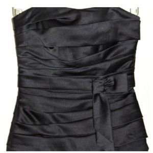 Vintage Y2KAlfredo Angelo Satin Black Ruched Strapless Formal Cocktail Dress 12